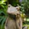 Glitzhome® 12" Resin Bronze Sitting Frog Statue